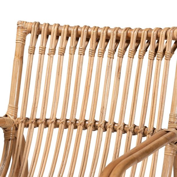 Baxton Studio bali Blanca Handcrafted Rattan Accent Chair - Modern Bohemian Design for Cozy Living Spaces DC1003-Rattan-CC