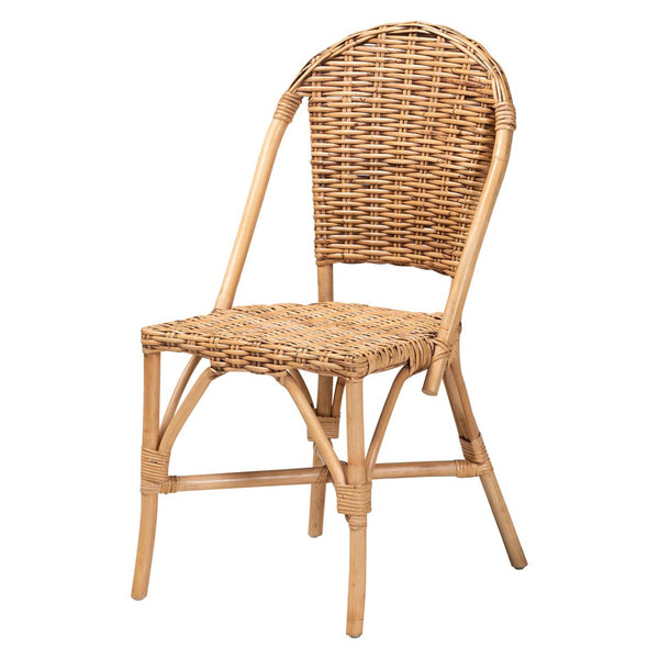 Baxton Studio bali Bali Neola Modern Bohemian Rattan Dining Chairs - Handcrafted, Stackable, Eco-Friendly Elegance Set of 2 12737-Rattan-DC