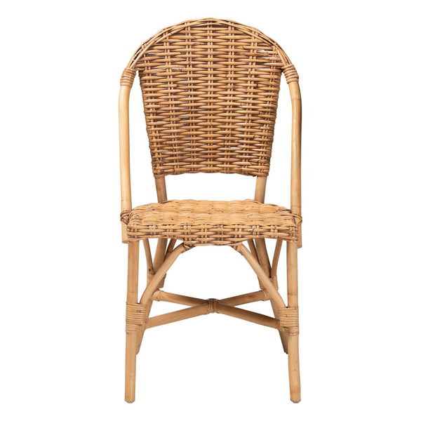 Baxton Studio bali Bali Neola Modern Bohemian Rattan Dining Chairs - Handcrafted, Stackable, Eco-Friendly Elegance Set of 2 12737-Rattan-DC