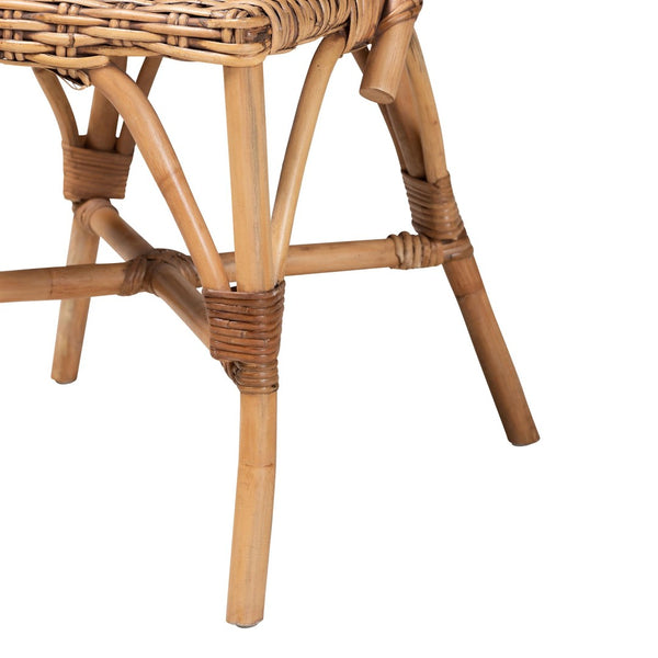 Baxton Studio bali Bali Neola Modern Bohemian Rattan Dining Chairs - Handcrafted, Stackable, Eco-Friendly Elegance Set of 2 12737-Rattan-DC