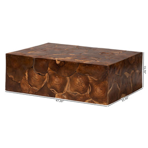 Bali & Pari Eldora Solid Teak Root Coffee Table Handcrafted Organic Live Edge
