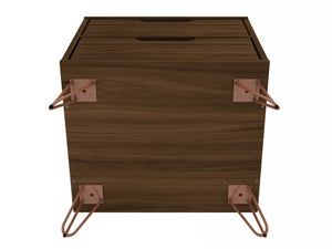 English Elm Rockefeller 20" Chestnut Brown Nightstand - Mid-Century 2-Drawer Design With Custom Handle Options B365P398169-GIGA