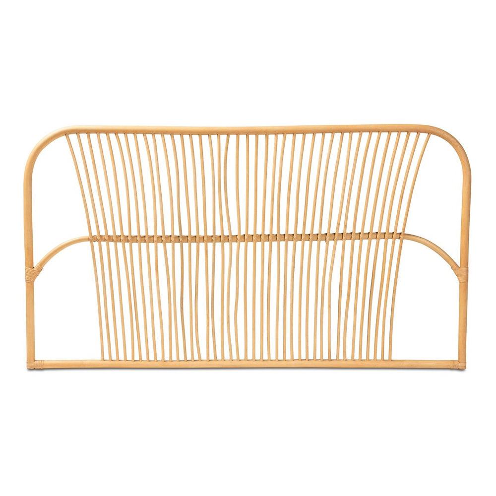 Baxton Studio bali Laina Handcrafted Bohemian Rattan Queen Headboard - Modern Wall-Mount for Effortless Elegance 0678B-Rattan-HB-Queen