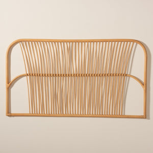 Baxton Studio bali Laina Handcrafted Bohemian Rattan Queen Headboard - Modern Wall-Mount for Effortless Elegance 0678B-Rattan-HB-Queen