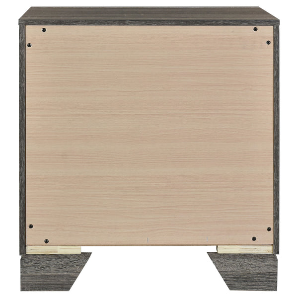 English Elm Funston Brown Oak Nightstand with 2 Drawers, Tapered Legs & Metal Bar Handles for Organized Style B062P375571