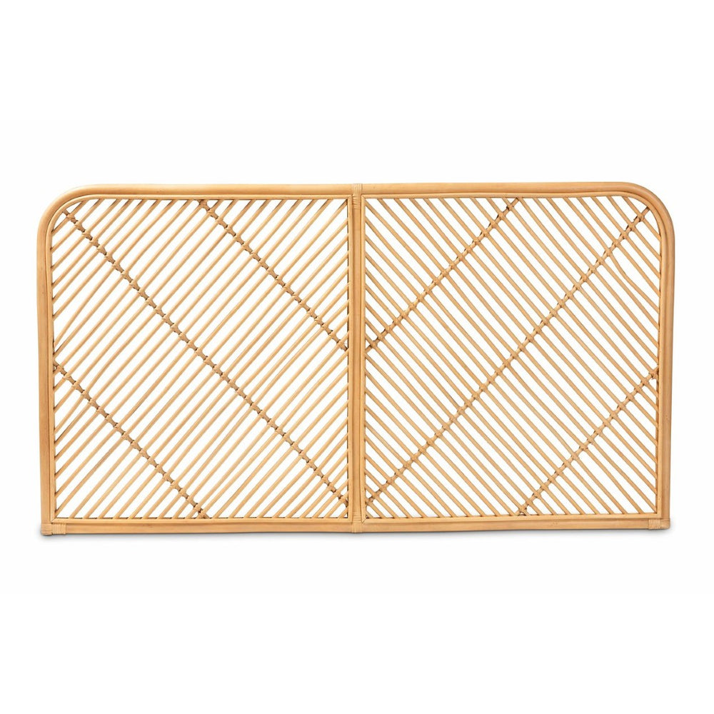 Baxton Studio bali Sakina Bohemian Natural Rattan Queen Wall-Mount Headboard - Artisan Crafted Elegance for Your Bedroom 0679B-Rattan-HB-Queen