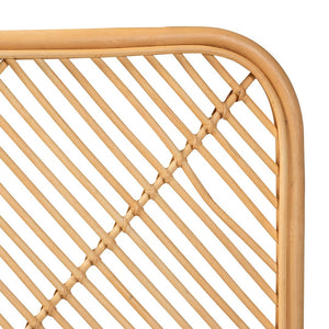 Baxton Studio bali Sakina Bohemian Natural Rattan Queen Wall-Mount Headboard - Artisan Crafted Elegance for Your Bedroom 0679B-Rattan-HB-Queen