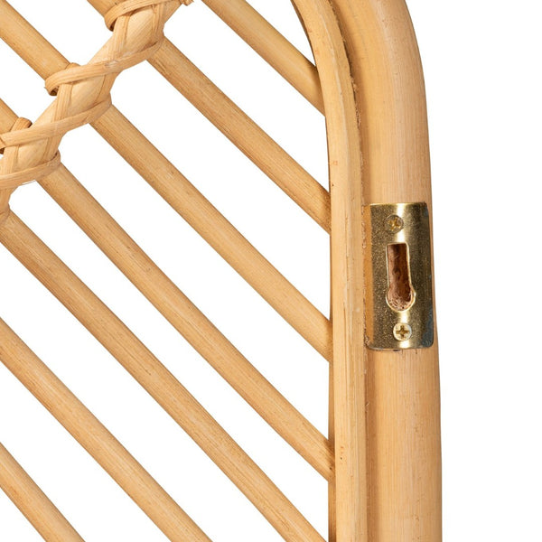 Baxton Studio bali Sakina Bohemian Natural Rattan Queen Wall-Mount Headboard - Artisan Crafted Elegance for Your Bedroom 0679B-Rattan-HB-Queen