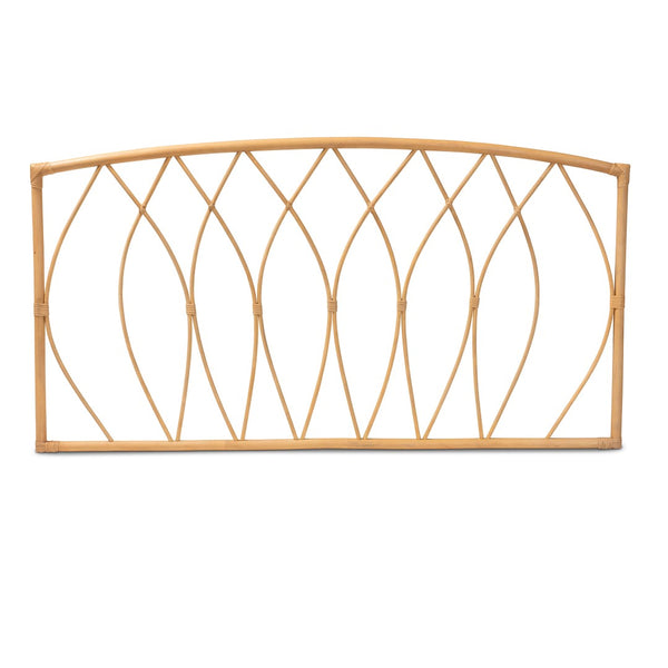 Baxton Studio bali Halia Handcrafted Modern Bohemian Rattan Queen Headboard - Wall-Mount, Natural Elegance & Style 0681B-Rattan-HB-Queen