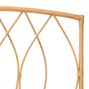 Baxton Studio bali Halia Handcrafted Modern Bohemian Rattan Queen Headboard - Wall-Mount, Natural Elegance & Style 0681B-Rattan-HB-Queen