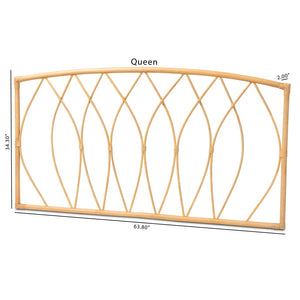 Baxton Studio bali Halia Handcrafted Modern Bohemian Rattan Queen Headboard - Wall-Mount, Natural Elegance & Style 0681B-Rattan-HB-Queen
