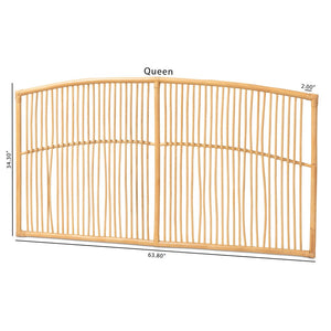 Baxton Studio bali Bali Malvina Modern Bohemian Rattan Queen Size Wall-Mount Headboard - Handcrafted Tropical Elegance 0682B-Rattan-HB-Queen