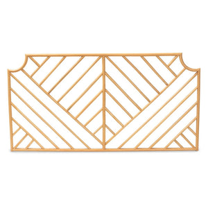 Baxton Studio bali Giza Modern Bohemian Rattan Wall-Mount Headboard - Handmade Queen Size with Chevron Design Giza-Rattan-HB-Queen