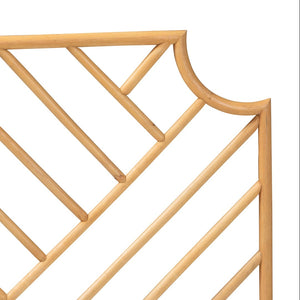 Baxton Studio bali Giza Modern Bohemian Rattan Wall-Mount Headboard - Handmade Queen Size with Chevron Design Giza-Rattan-HB-Queen