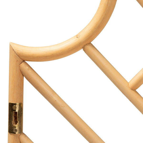 Baxton Studio bali Giza Modern Bohemian Rattan Wall-Mount Headboard - Handmade Queen Size with Chevron Design Giza-Rattan-HB-Queen