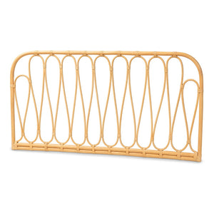 Baxton Studio bali Carrick Modern Bohemian Rattan Queen Wall-Mount Headboard - Artisan Crafted, Natural Elegance 0680B-Rattan-HB-Queen