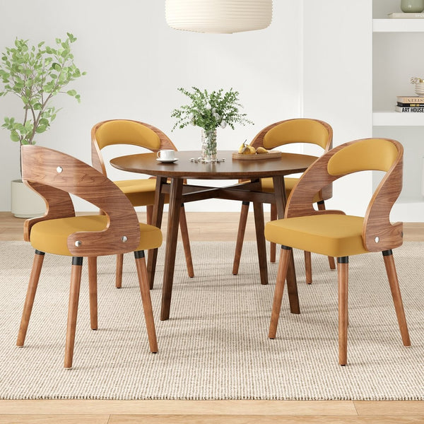 English Elm Swivel Counter Stools Set of 2 Rattan Back Pu Seat Mid Century Wood Frame Kitchen Ginger T3623P433505
