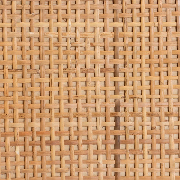 Baxton Studio bali Vivan Modern Bohemian Nightstand - Natural Rattan & Mahogany 1-Door Bedside Cabinet, 29.5"H Vivan-Mahogany-NS