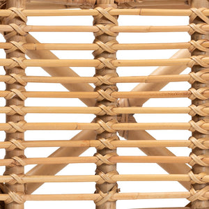 Baxton Studio bali Modern Bohemian Rattan Footstool - Handcrafted Natural Brown Seating & Accent Piece for Home Elgon-Rattan-Footstool