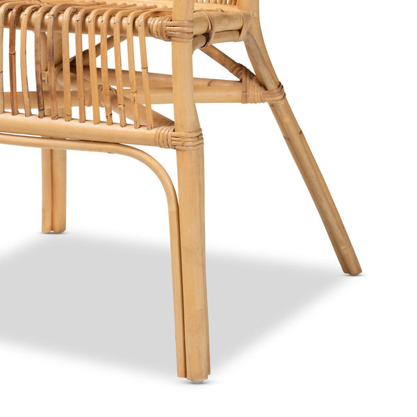 Baxton Studio bali Modern Bohemian Rattan Dining Chair - Handcrafted Natural Brown with Ergonomic Comfort & Style Murai-Rattan-DC