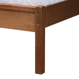 Baxton Studio Blossom Classic and Traditional Ash Walnut Finished Wood and Rattan King Size Platform Bed