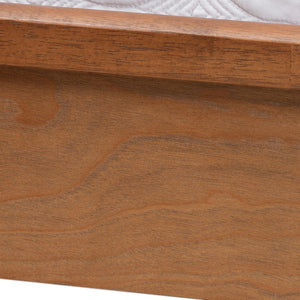 Baxton Studio Baxton Studio Blossom Classic Wood & Rattan Platform Bed with Under-Bed Storage for Cozy Spaces Queen MG0084-Ash Walnut Rattan-Queen