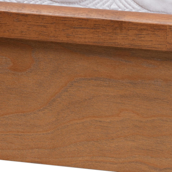 Baxton Studio Baxton Studio Blossom Classic Wood & Rattan Platform Bed with Under-Bed Storage for Cozy Spaces Queen MG0084-Ash Walnut Rattan-Queen
