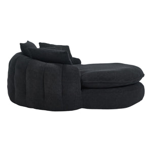 English Elm Oversized Memory Foam Chenille Bean Bag Sofa with Wrap-Around Backrest and Lumbar Support for Adults Black W395P359415