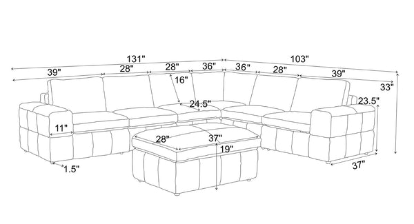 English Elm Large Square Arm Leather Match Modular Sectional for Spacious Living Rooms Olive Green B2748S00140