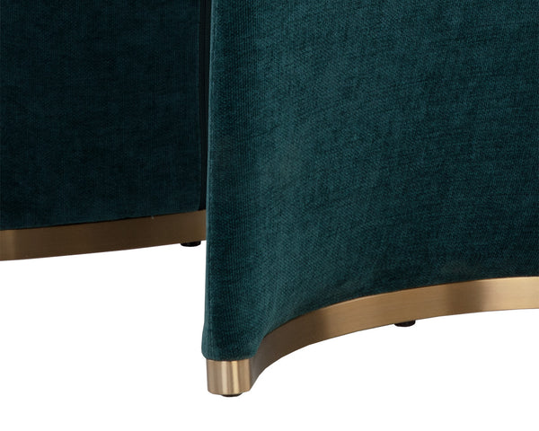 Sunpan Iluka Dining Chair Set of 2 - Elegant Curved Design with Chic Gold Stainless Steel Accents Danny Teal