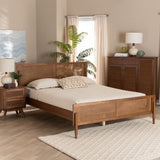 Baxton Studio Gardwin Mid-Century Modern Ash Walnut Finished Wood King Size Platform Bed