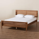 Baxton Studio Gardwin Mid-Century Modern Ash Walnut Finished Wood King Size Platform Bed