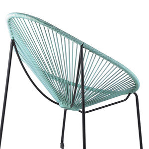 English Elm Lirren Steel Papasan Lounge Chair with Woven Rope Seat, Indoor/Outdoor Durable Design, No Assembly Required Green B2736P354307
