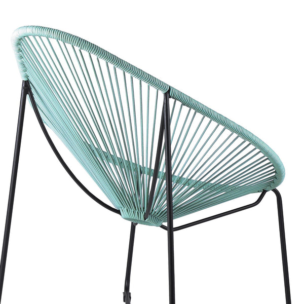 English Elm Lirren Steel Papasan Lounge Chair with Woven Rope Seat, Indoor/Outdoor Durable Design, No Assembly Required Green B2736P354307