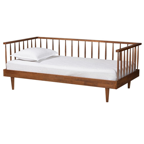Baxton Studio Baxton Studio Matilda Mid-Century Modern Daybed - Stylish Ash Walnut Twin Bed for Cozy Spaces MG0091-Ash Walnut-Daybed-Twin