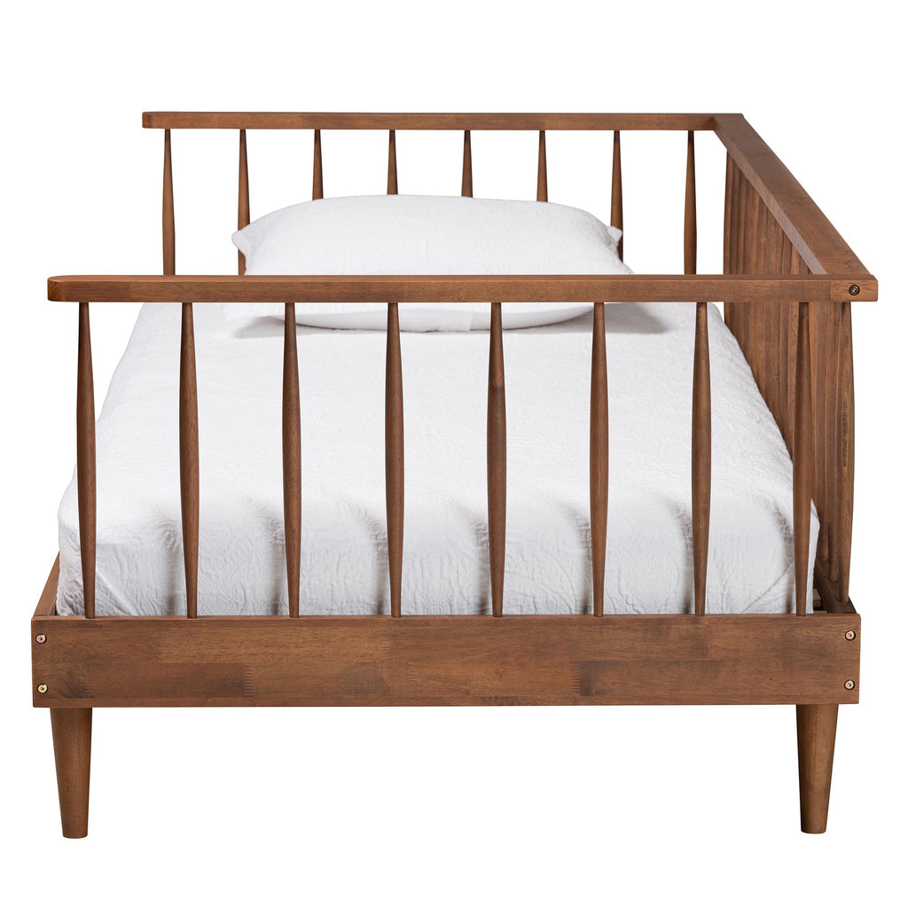 Matilda Mid Century Modern Ash Walnut Finished Wood Twin Daybed