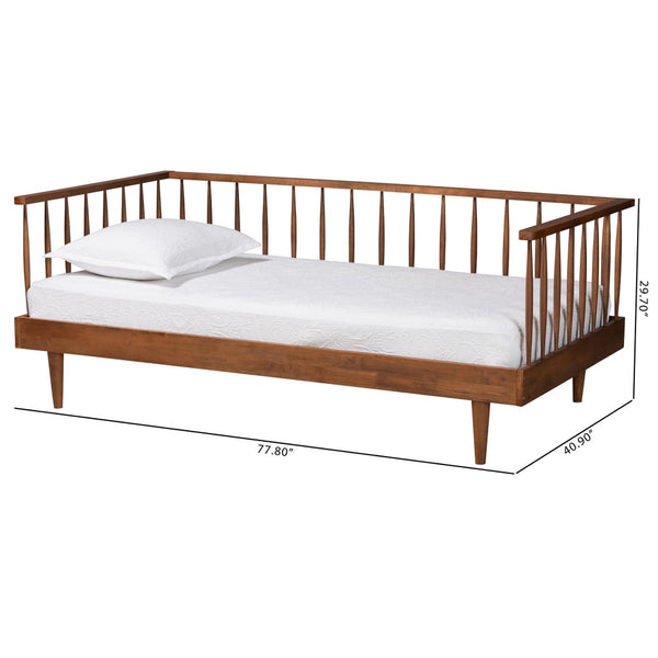 Baxton Studio Baxton Studio Matilda Mid-Century Modern Daybed - Stylish Ash Walnut Twin Bed for Cozy Spaces MG0091-Ash Walnut-Daybed-Twin