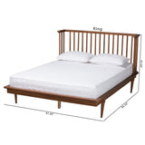 Baxton Studio Flint Mid-Century Modern Ash Walnut Finished Wood King Size Platform Bed