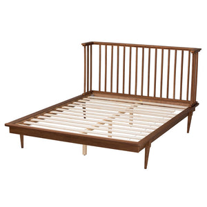 Baxton Studio Baxton Studio Flint Queen Platform Bed - Modern Ash Walnut Finish, Mid-Century Design, Easy Assembly MG0092-Ash Walnut-Queen