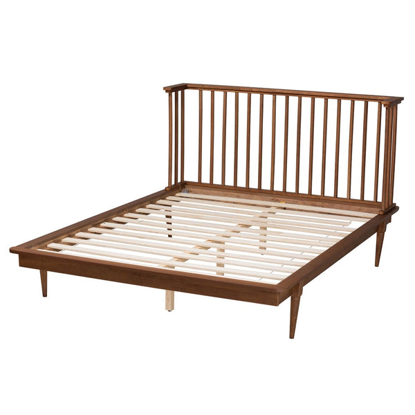 Baxton Studio Baxton Studio Flint Queen Platform Bed - Modern Ash Walnut Finish, Mid-Century Design, Easy Assembly MG0092-Ash Walnut-Queen