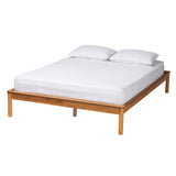 Baxton Studio Efren Mid-Century Modern Honey Oak Finished Wood Queen Size Bed Frame