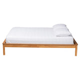 Baxton Studio Efren Mid-Century Modern Honey Oak Finished Wood Queen Size Bed Frame