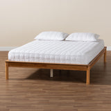 Baxton Studio Efren Mid-Century Modern Honey Oak Finished Wood Queen Size Bed Frame