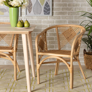 Baxton Studio bali Kagama Modern Bohemian Natural Rattan Dining Chair - Handcrafted Comfort for Your Home Kagama-Rattan-DC