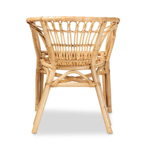 Baxton Studio bali Kaka Modern Bohemian Natural Rattan Dining Chair - Stylish Comfort for Casual Dining Spaces Kaka-Rattan-DC