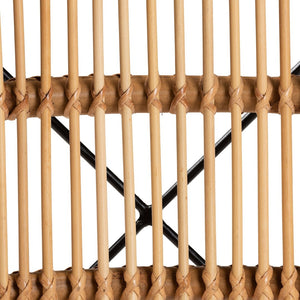 Baxton Studio bali Pro Modern Bohemian 2-Piece Dining Chair Set in Natural Rattan & Black Metal - Fully Assembled! Pro-Rattan/Black-DC