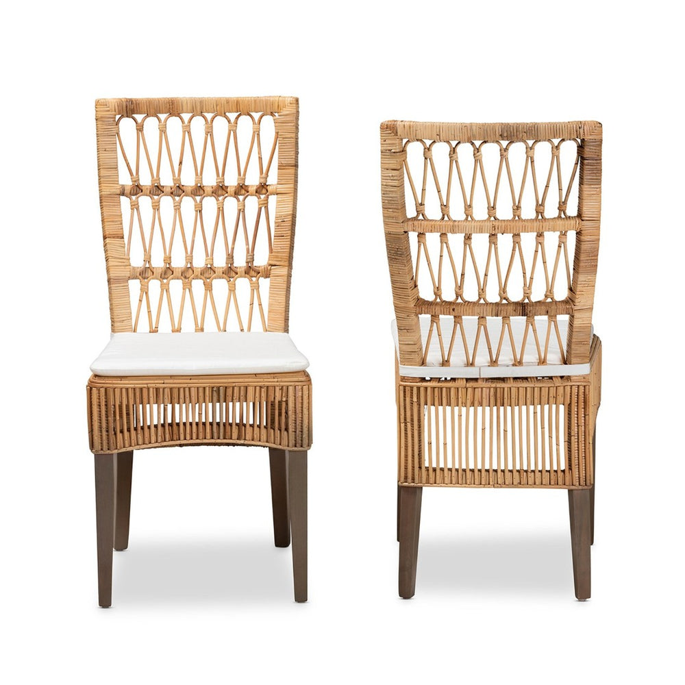 Baxton Studio bali Sullivan Modern Bohemian Rattan Dining Chairs Set - Handcrafted Comfort & Style for Your Home Sullivan-Rattan-DC