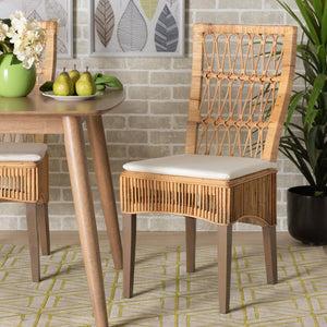 Baxton Studio bali Sullivan Modern Bohemian Rattan Dining Chairs Set - Handcrafted Comfort & Style for Your Home Sullivan-Rattan-DC