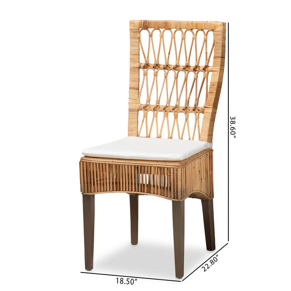 Baxton Studio bali Sullivan Modern Bohemian Rattan Dining Chairs Set - Handcrafted Comfort & Style for Your Home Sullivan-Rattan-DC