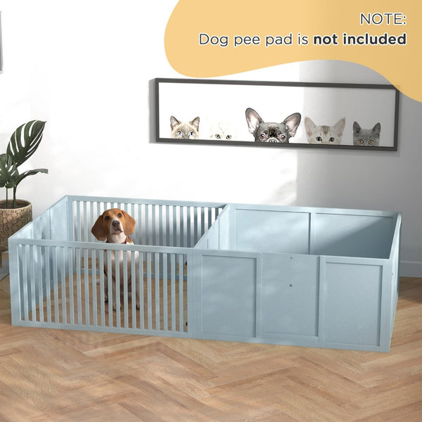 English Elm Pawhut Whelping Box For Dogs - Safe, Spacious Puppy Pen With Ventilation & Removable Doors, Gray W2225P217620-GIGA